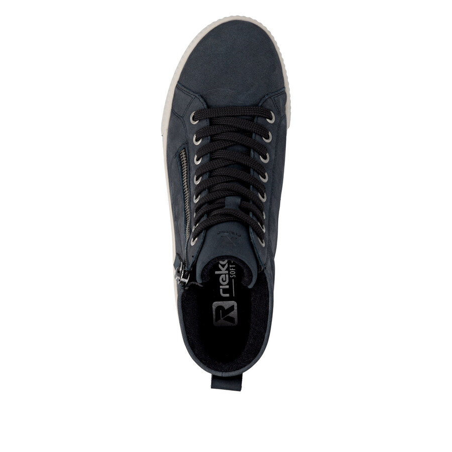 stivali con cerniera blu da donna rieker sport w0164-14