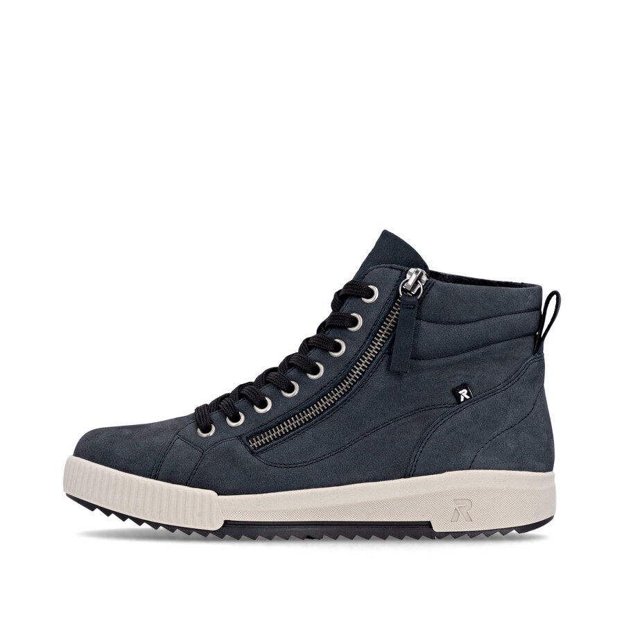 stivali con cerniera blu da donna rieker sport w0164-14