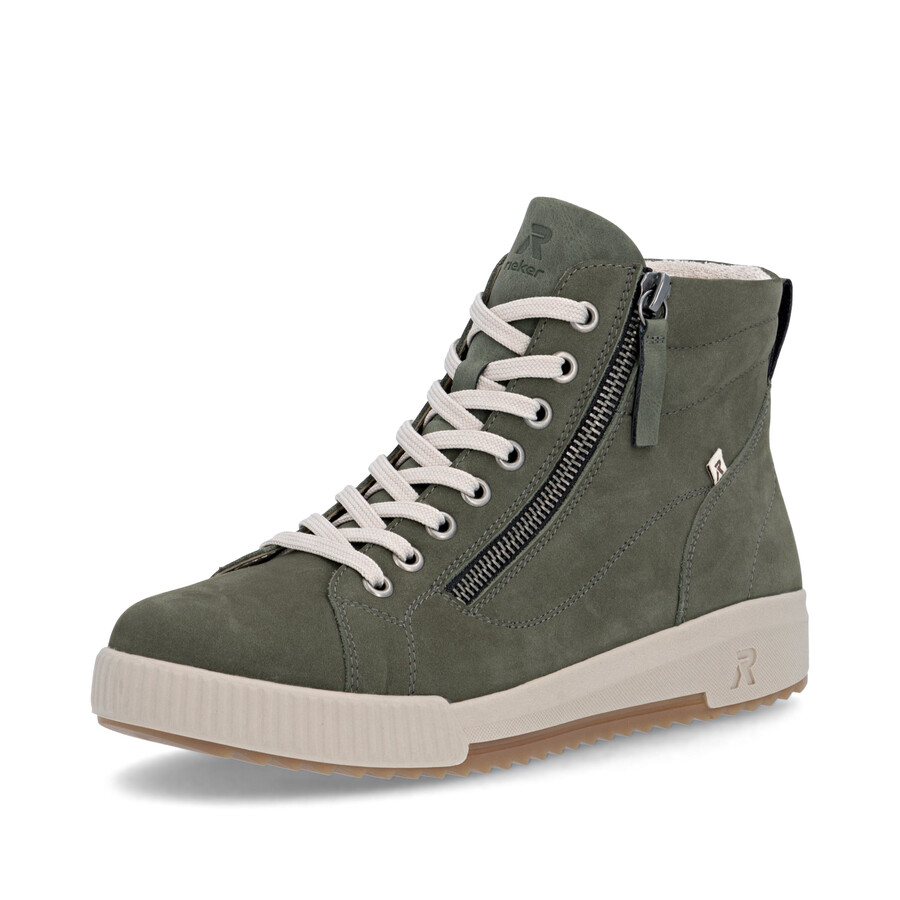 stivali con cerniera verde da donna rieker sport w0164-54