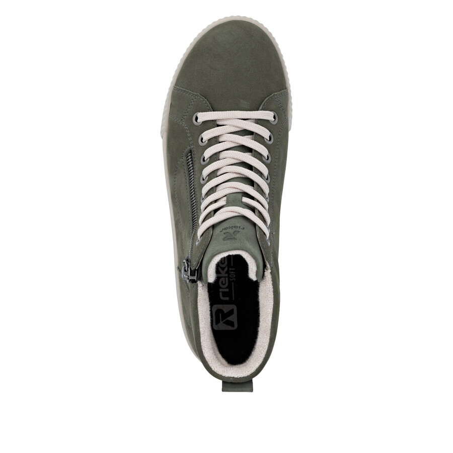 stivali con cerniera verde da donna rieker sport w0164-54