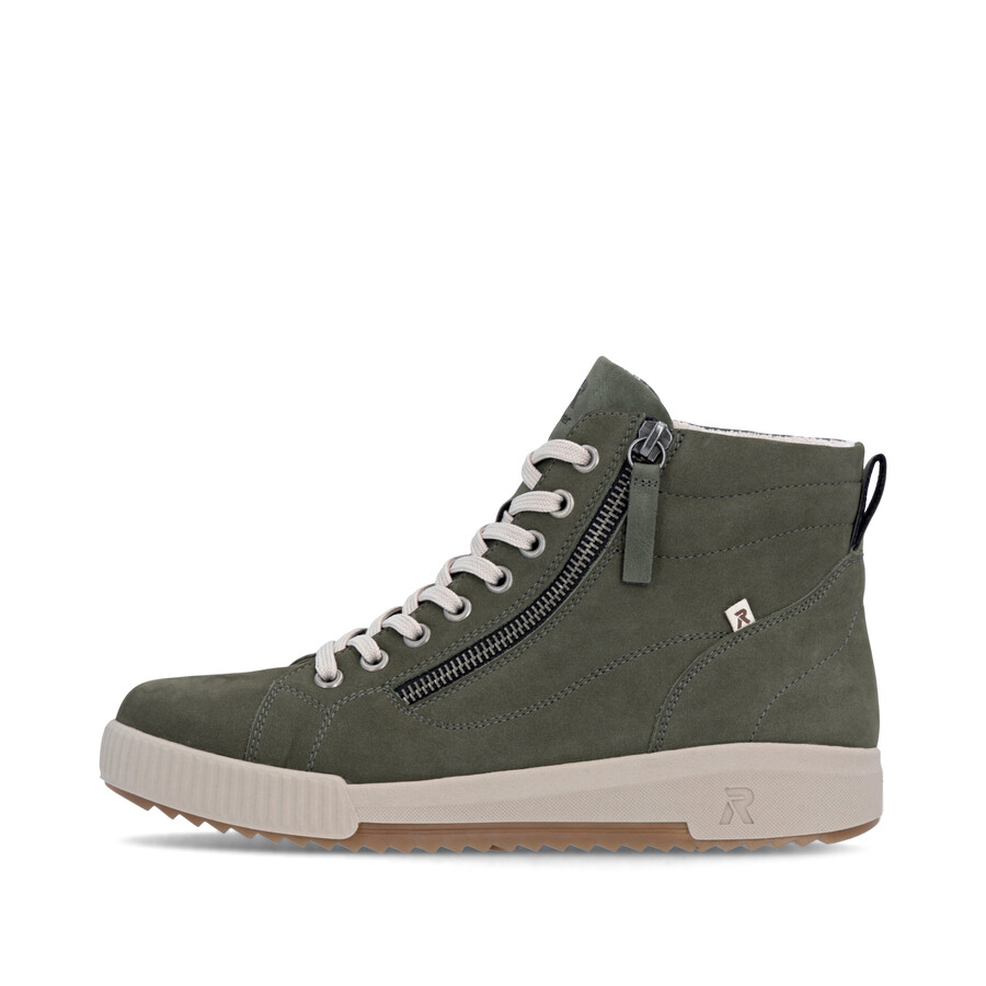 stivali con cerniera verde da donna rieker sport w0164-54