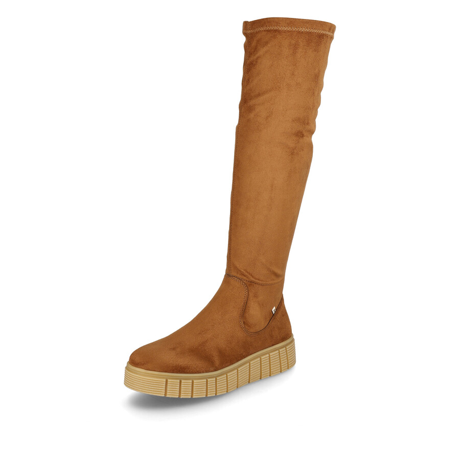 stivali marroni con cerniera per donna rieker sport w1080-24