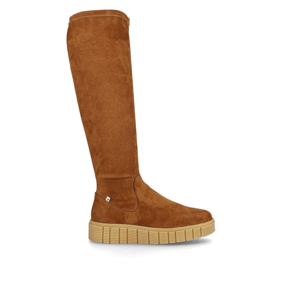 stivali marroni con cerniera per donna rieker sport w1080-24