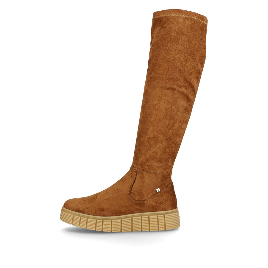 stivali marroni con cerniera per donna rieker sport w1080-24