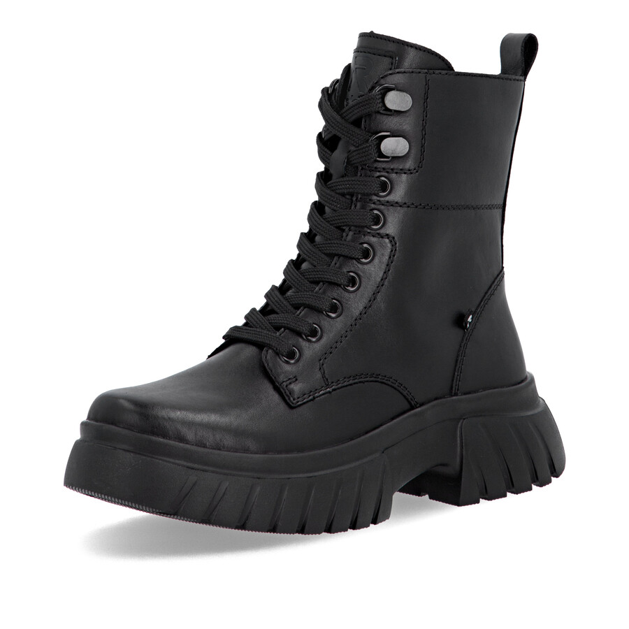 stivali neri con cerniera per donna rieker sport w1870-02