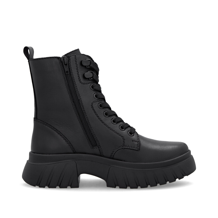stivali neri con cerniera per donna rieker sport w1870-02