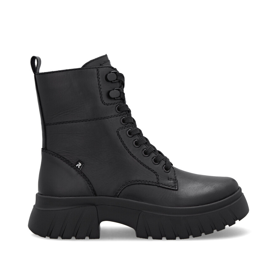 stivali neri con cerniera per donna rieker sport w1870-02