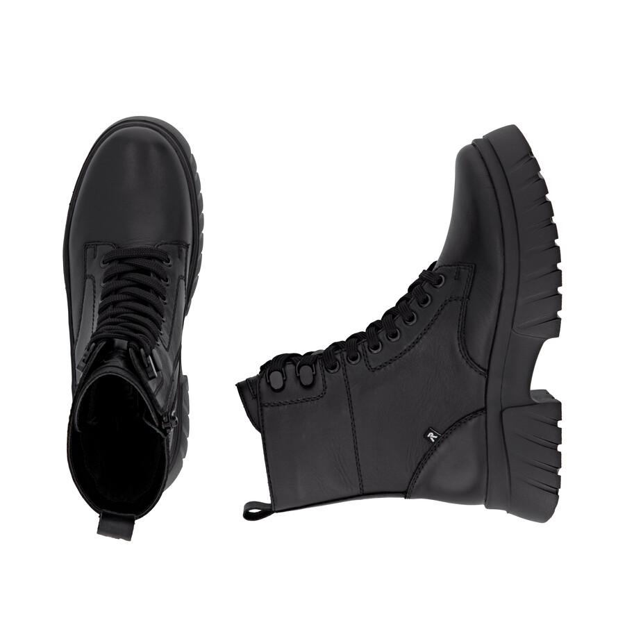 stivali neri con cerniera per donna rieker sport w1870-02