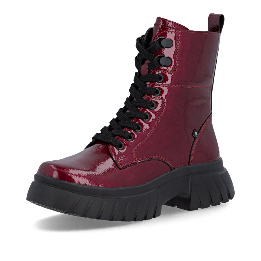 stivali rossi con cerniera da donna rieker sport w1870-35