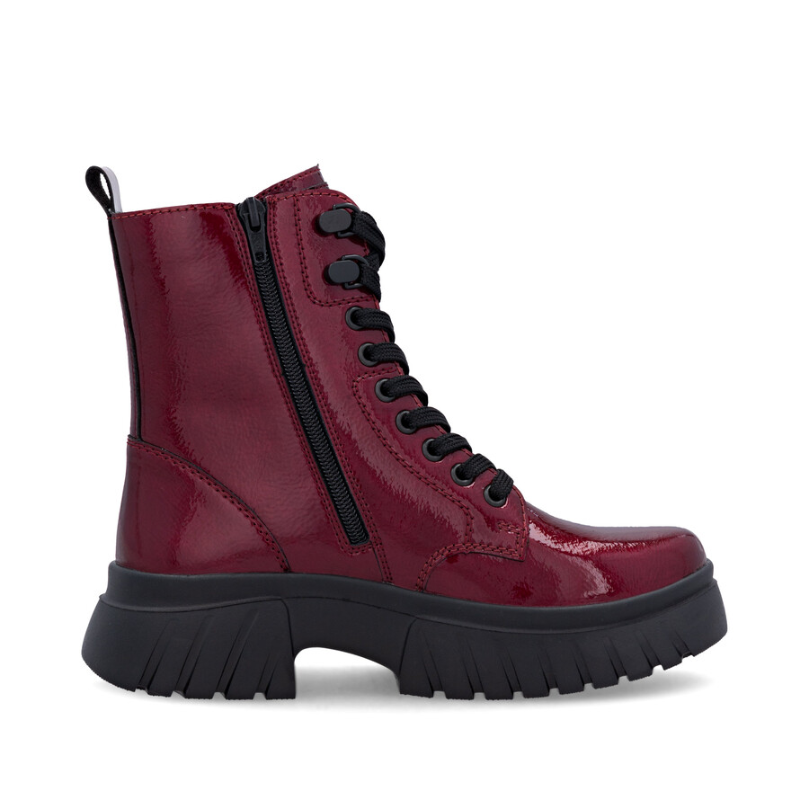stivali rossi con cerniera da donna rieker sport w1870-35