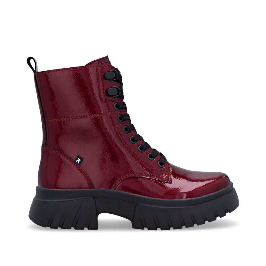 stivali rossi con cerniera da donna rieker sport w1870-35