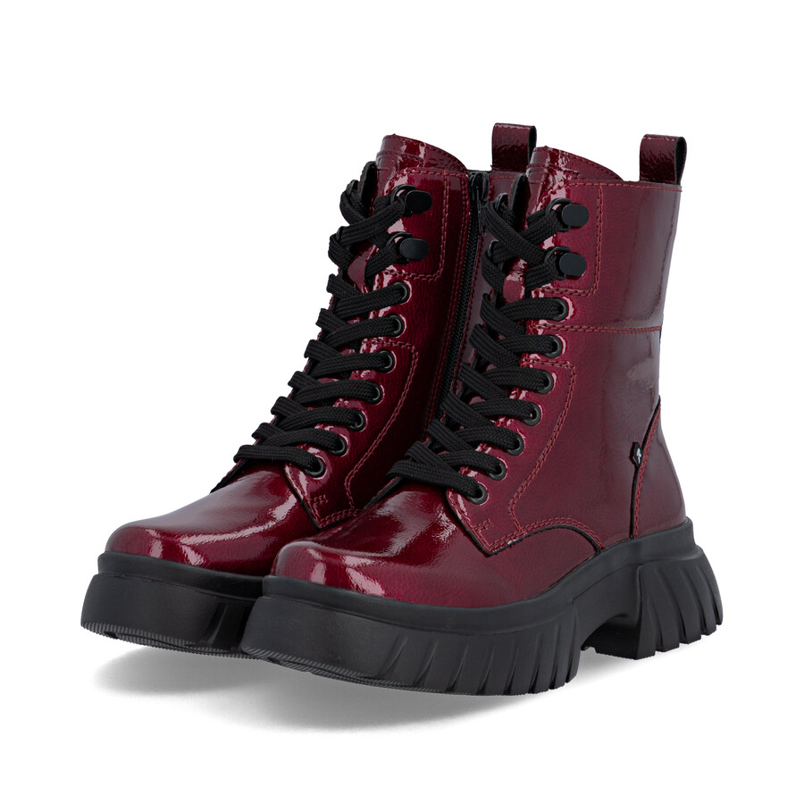 stivali rossi con cerniera da donna rieker sport w1870-35