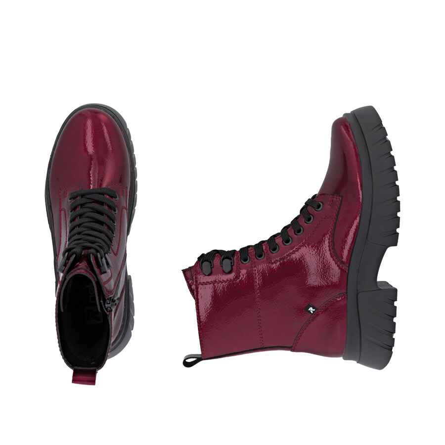 stivali rossi con cerniera da donna rieker sport w1870-35