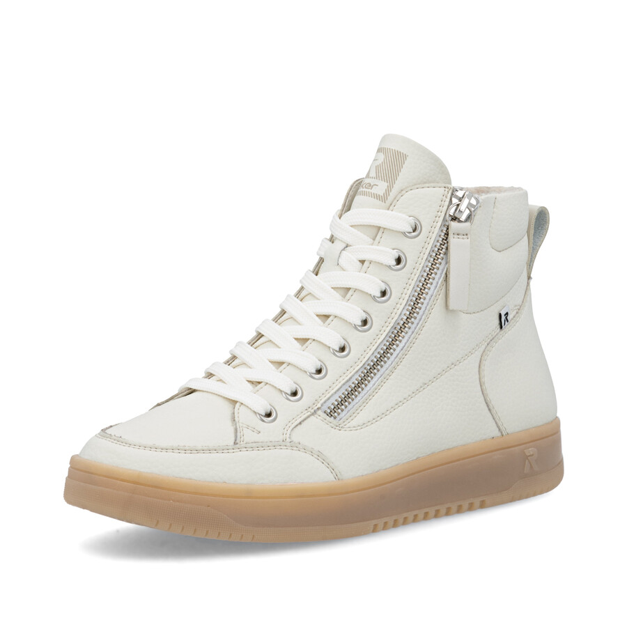 stivali bianchi con cerniera per donna rieker sport w1971-80