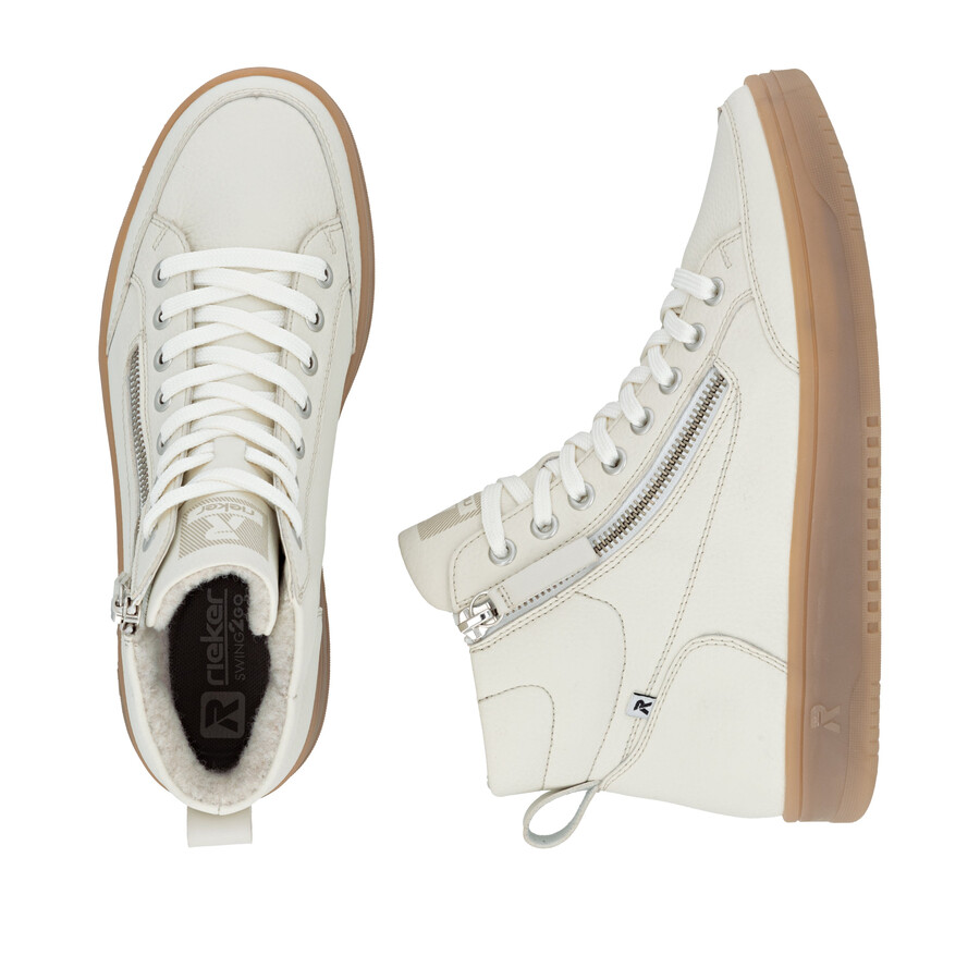 stivali bianchi con cerniera per donna rieker sport w1971-80