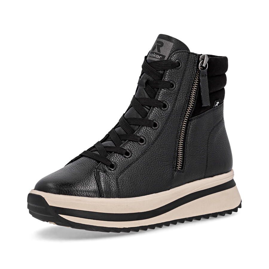 stivali neri con cerniera per donna rieker sport w3870-00