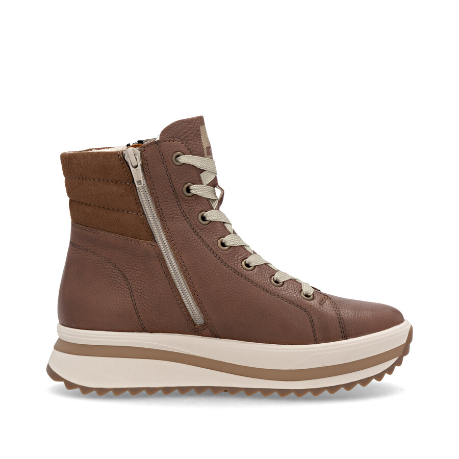 stivali marroni con cerniera per donna rieker sport w3870-24