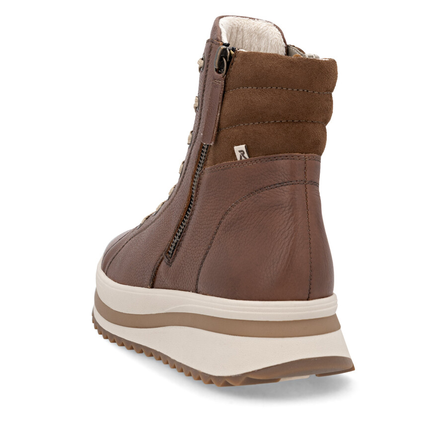 stivali marroni con cerniera per donna rieker sport w3870-24