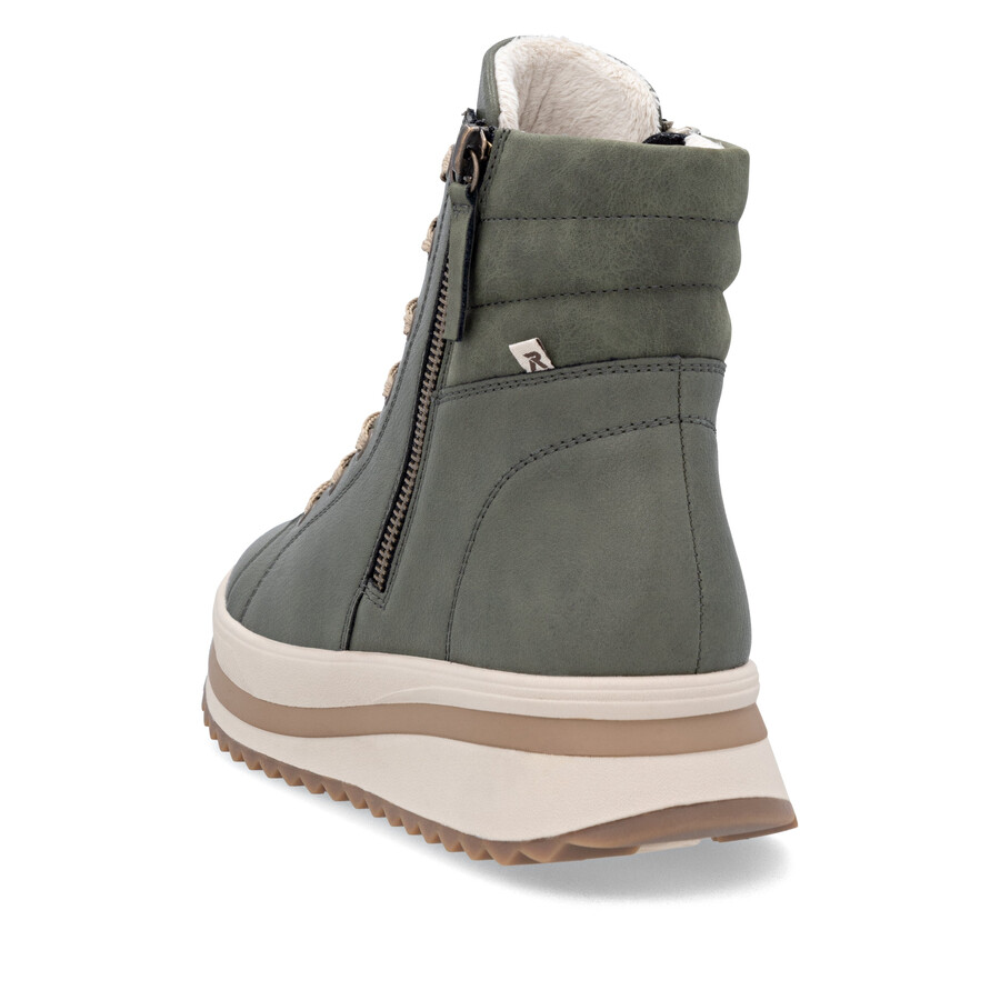 stivali con cerniera verde da donna rieker sport w3870-54