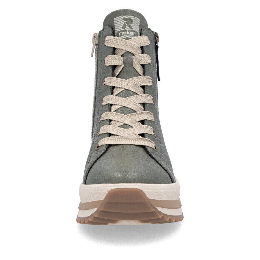 stivali con cerniera verde da donna rieker sport w3870-54