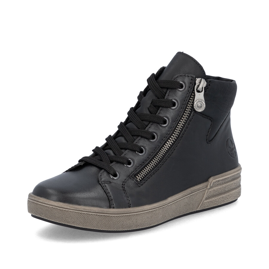 stivali neri con cerniera per donna rieker x0709-01