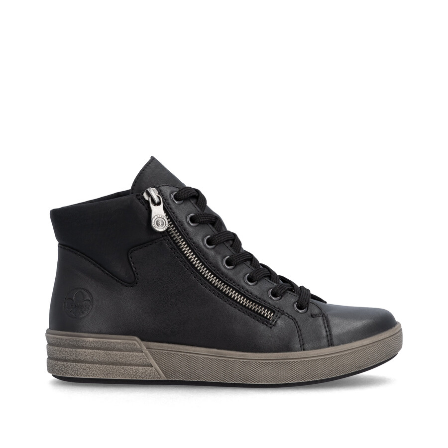 stivali neri con cerniera per donna rieker x0709-01