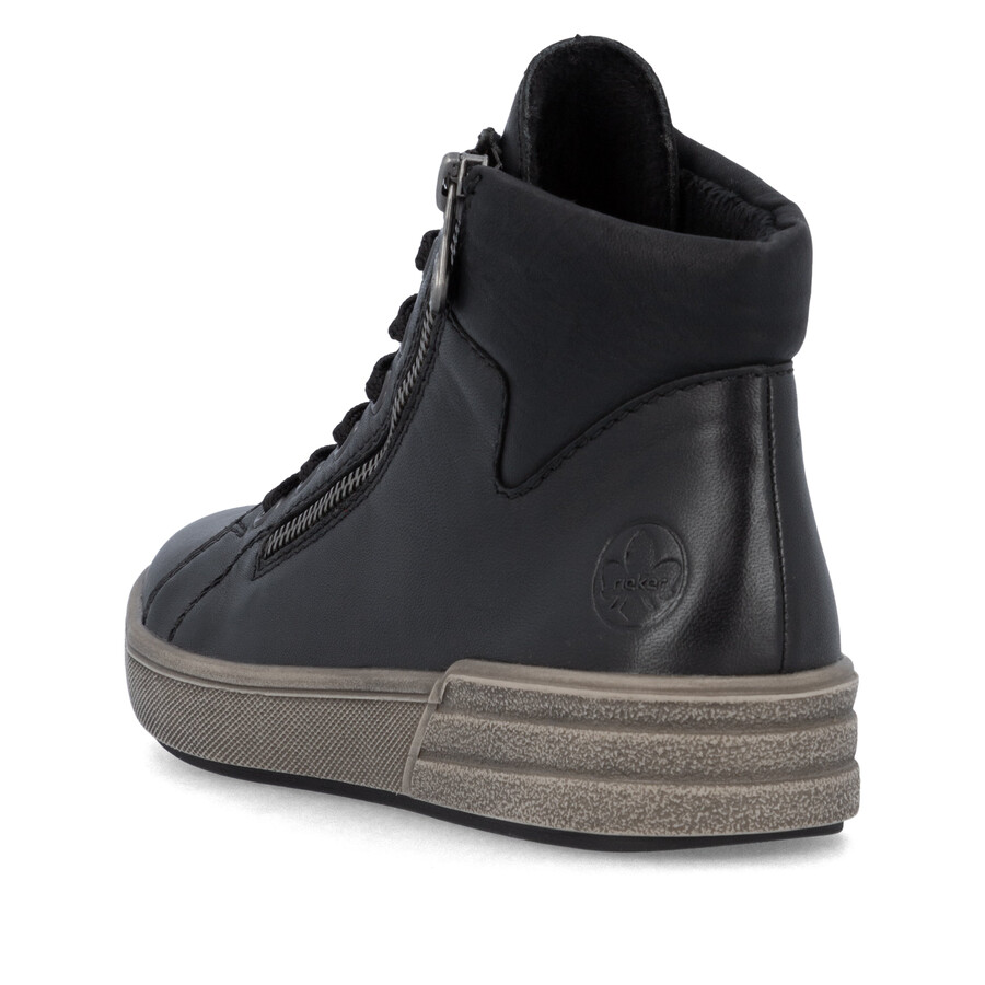 stivali neri con cerniera per donna rieker x0709-01