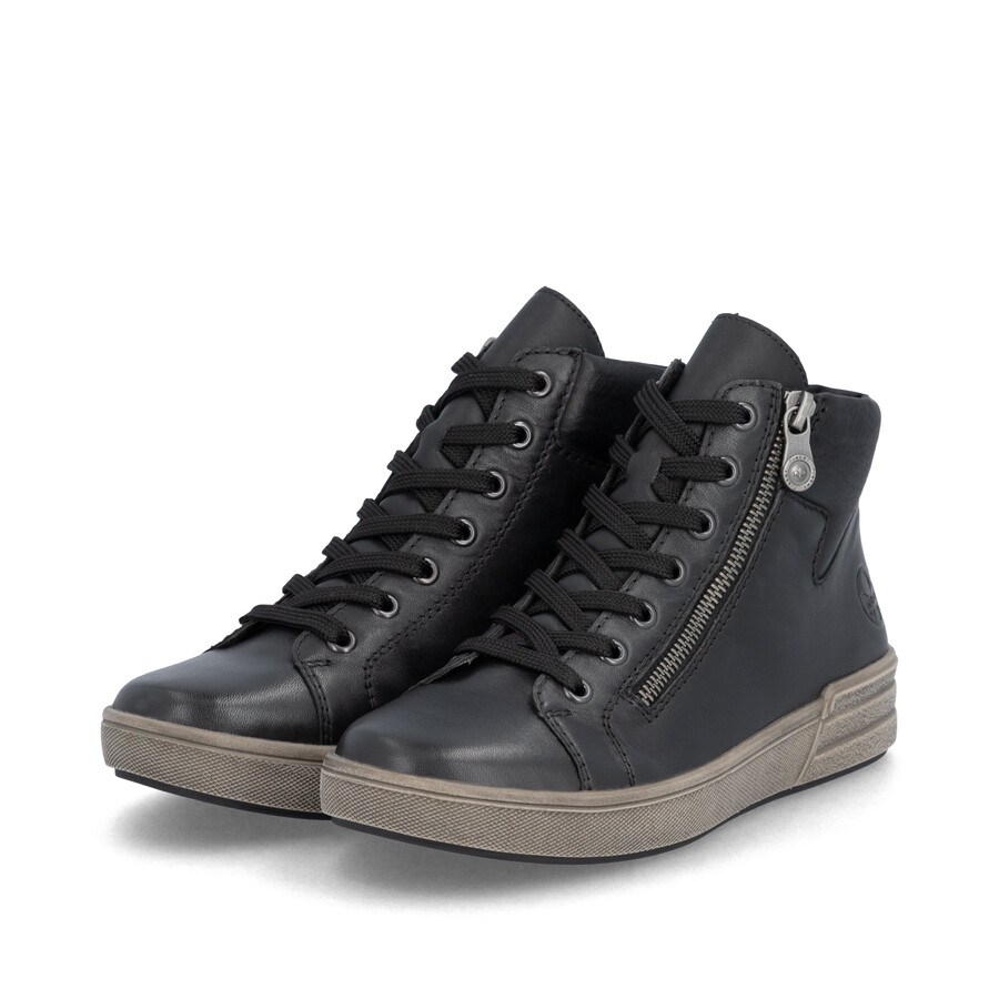 stivali neri con cerniera per donna rieker x0709-01
