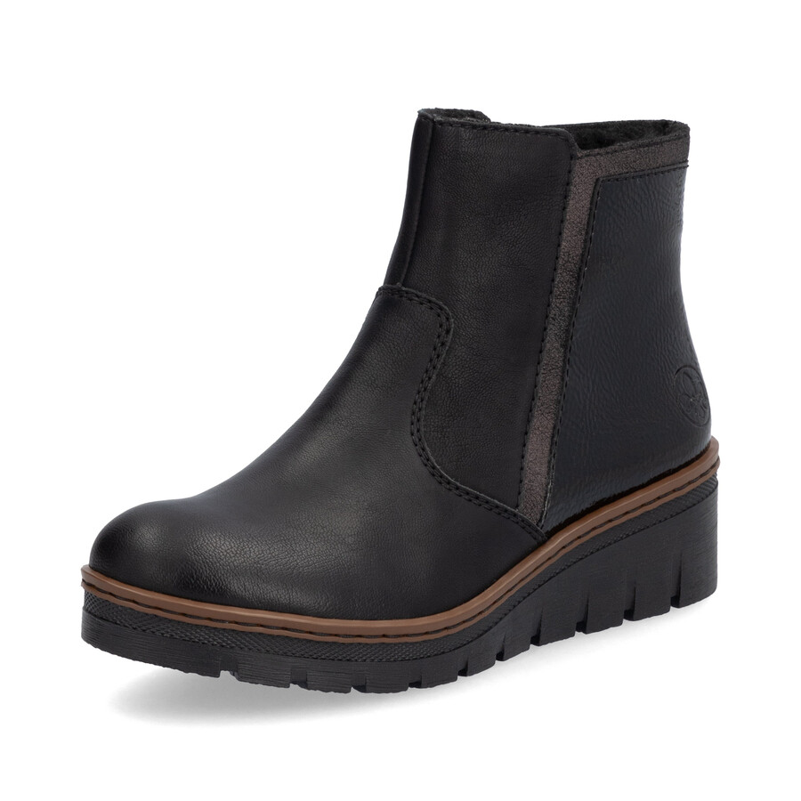 stivali neri con cerniera per donna rieker x9150-00