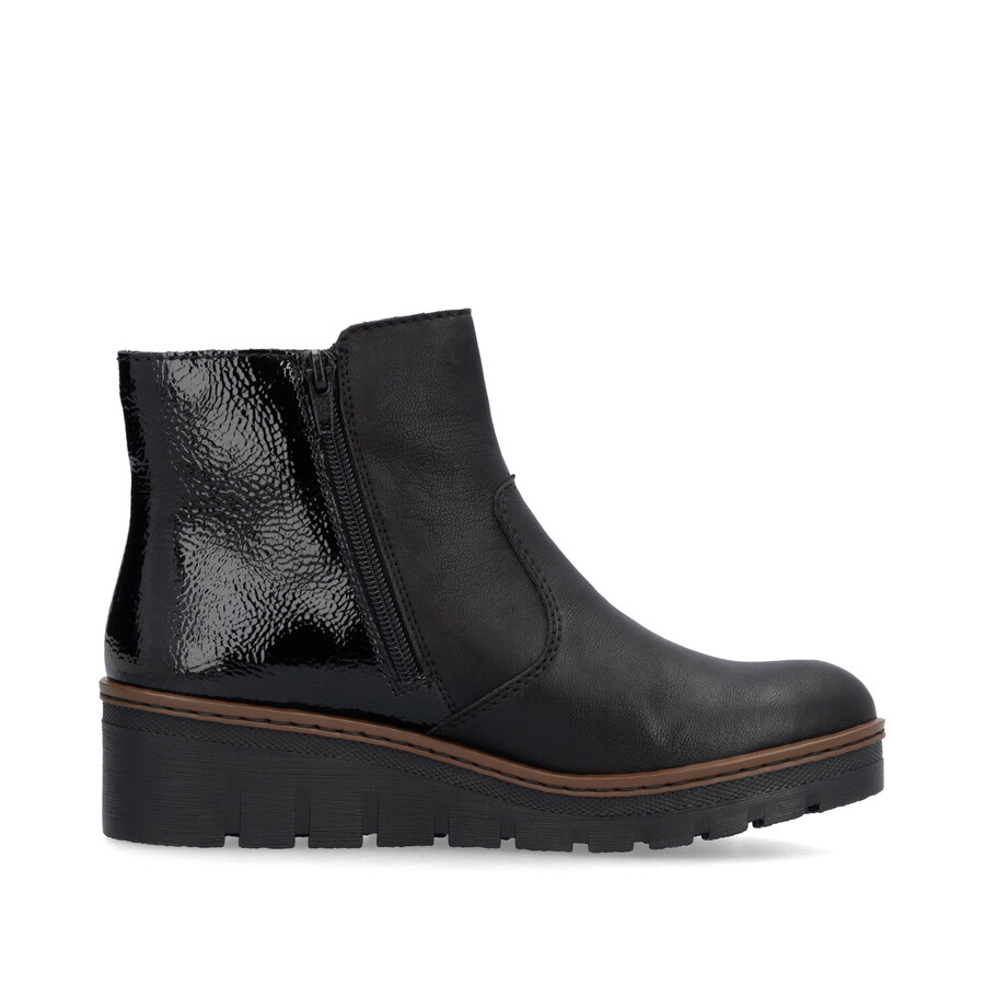 stivali neri con cerniera per donna rieker x9150-00