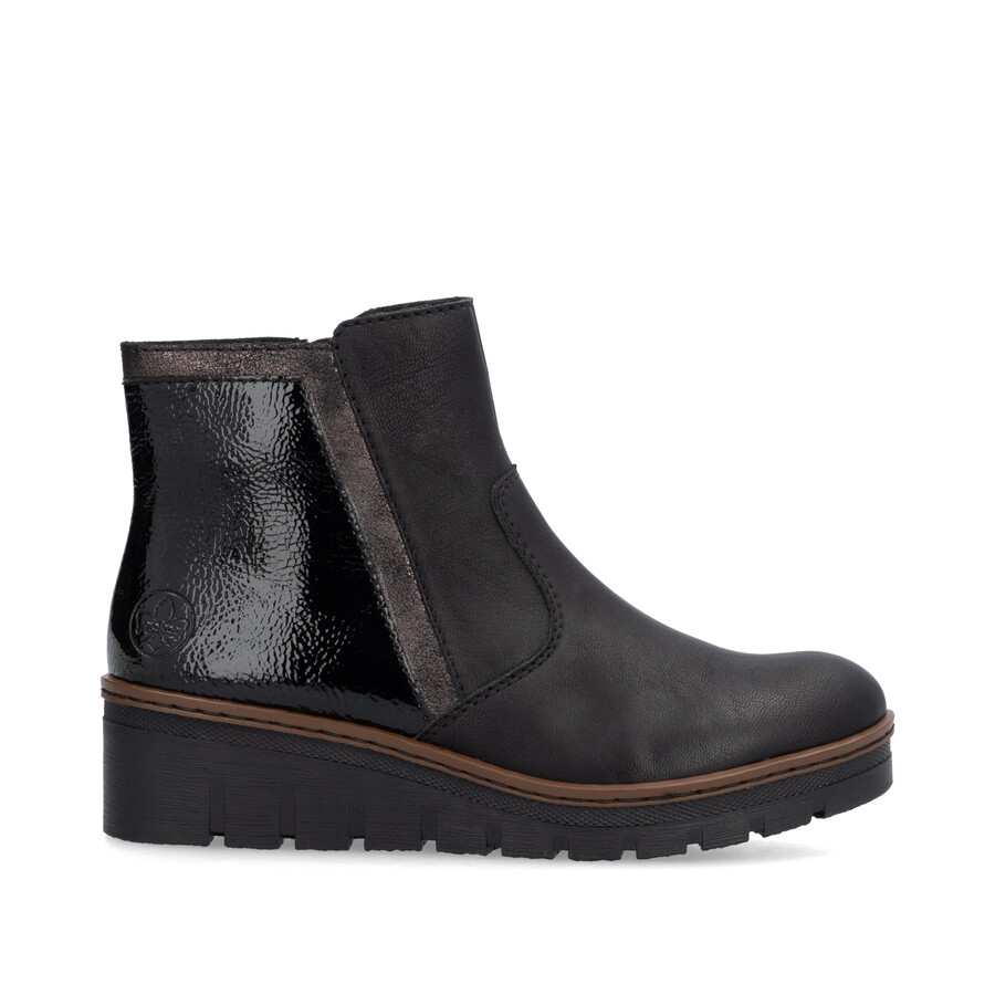 stivali neri con cerniera per donna rieker x9150-00