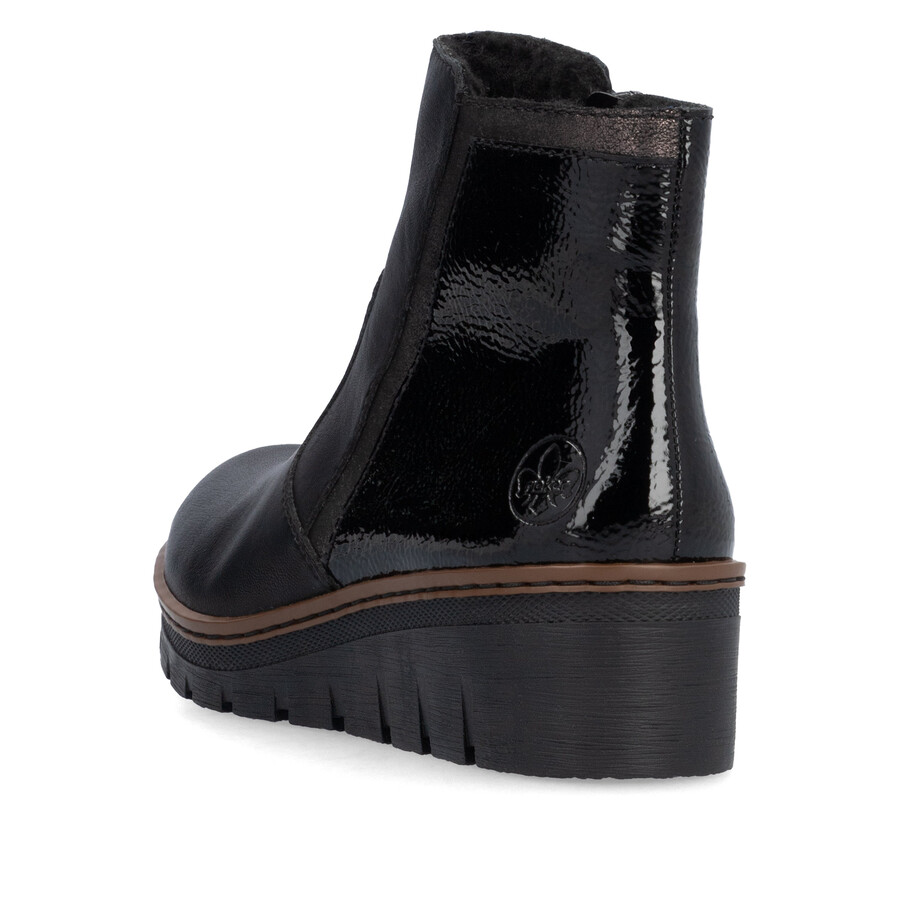 stivali neri con cerniera per donna rieker x9150-00