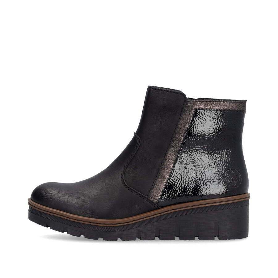 stivali neri con cerniera per donna rieker x9150-00