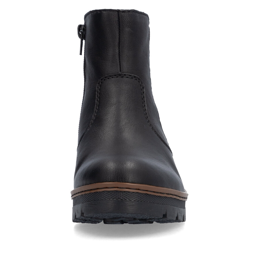 stivali neri con cerniera per donna rieker x9150-00