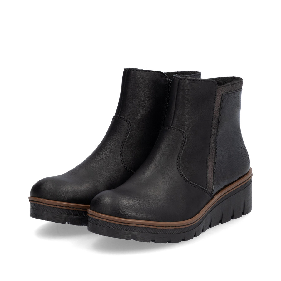 stivali neri con cerniera per donna rieker x9150-00