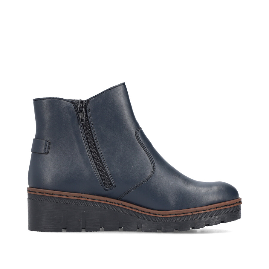 stivali con cerniera blu da donna rieker x9164-14