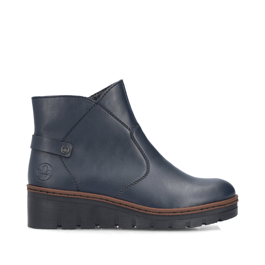 stivali con cerniera blu da donna rieker x9164-14