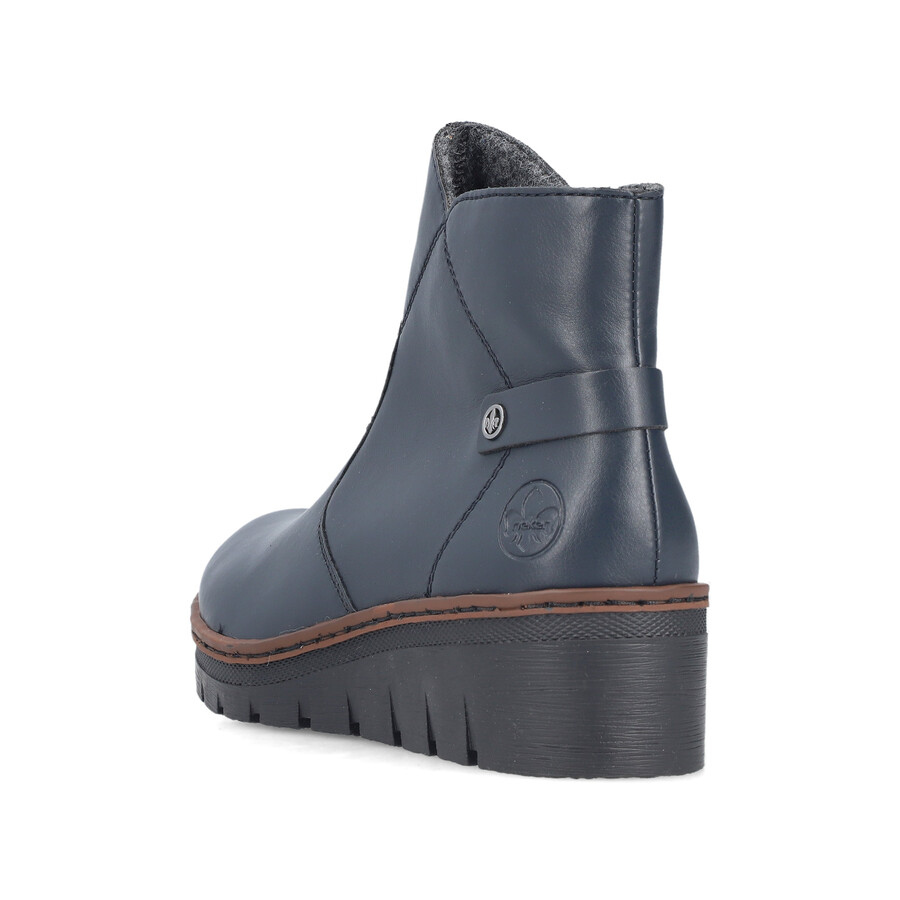 stivali con cerniera blu da donna rieker x9164-14