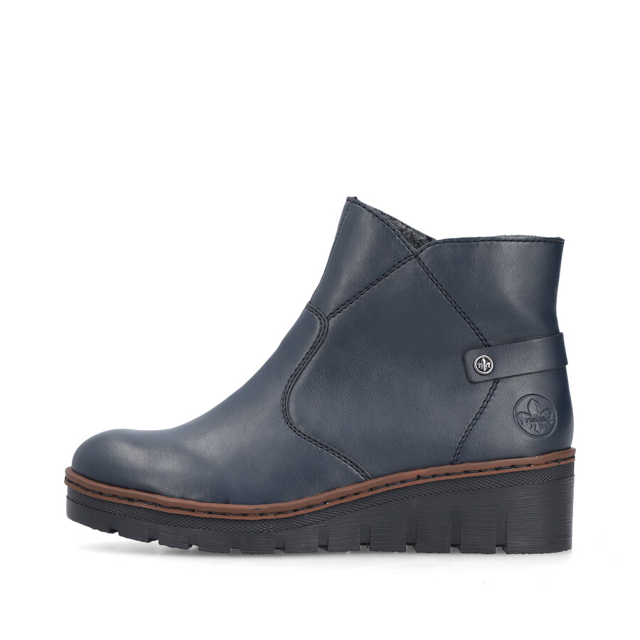 stivali con cerniera blu da donna rieker x9164-14