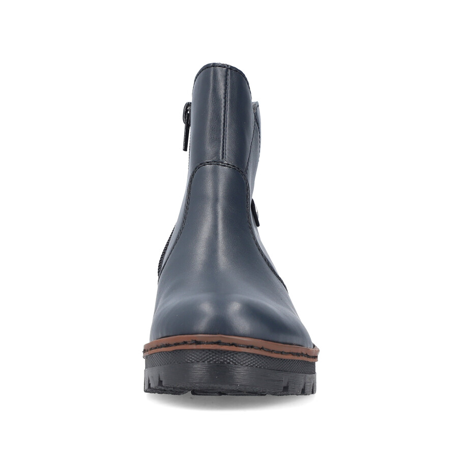 stivali con cerniera blu da donna rieker x9164-14