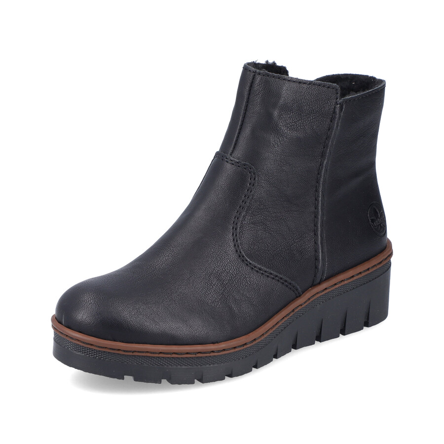 stivali neri con cerniera per donna rieker x9165-00