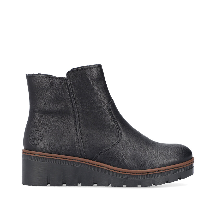 stivali neri con cerniera per donna rieker x9165-00