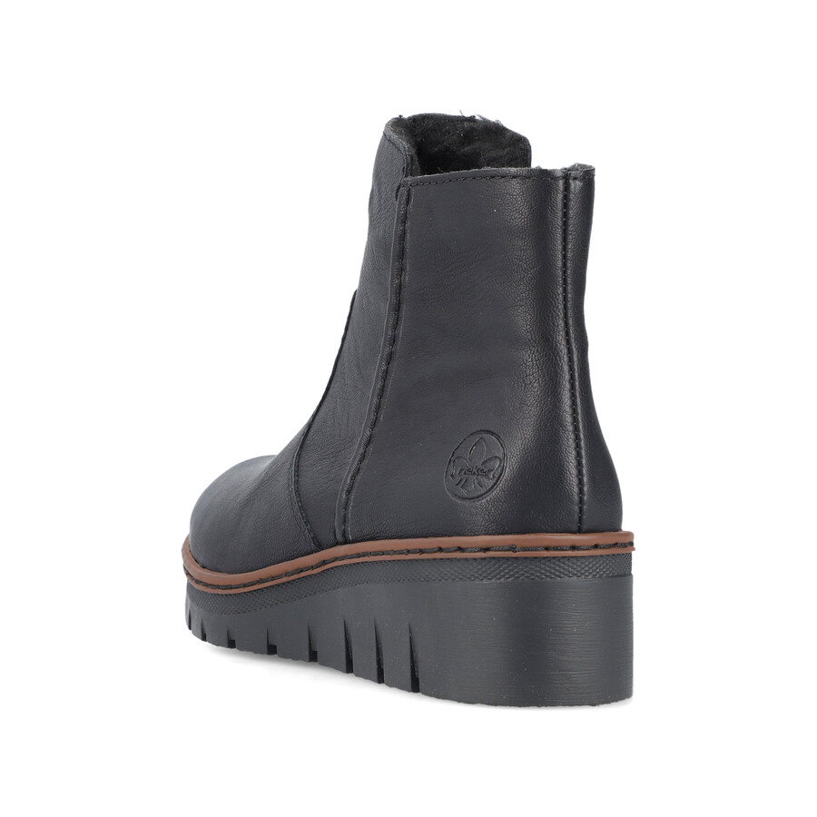 stivali neri con cerniera per donna rieker x9165-00