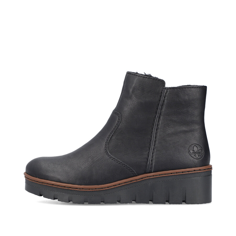 stivali neri con cerniera per donna rieker x9165-00