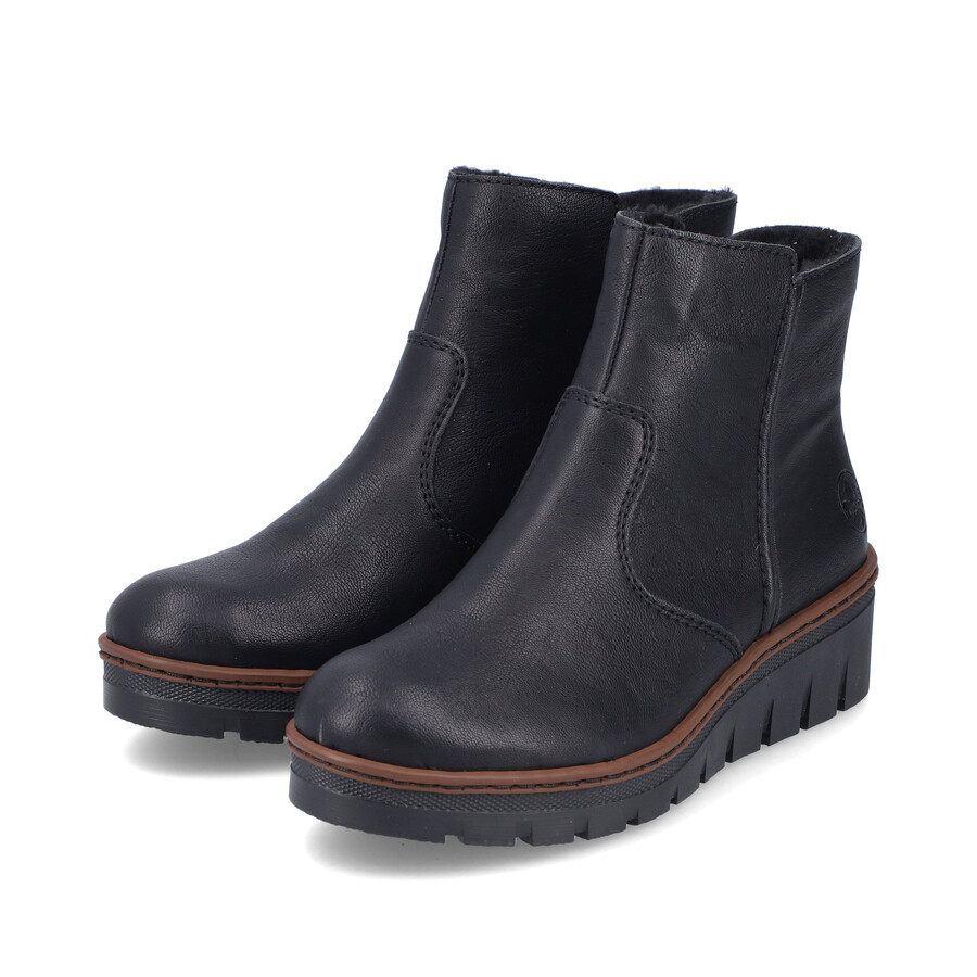 stivali neri con cerniera per donna rieker x9165-00
