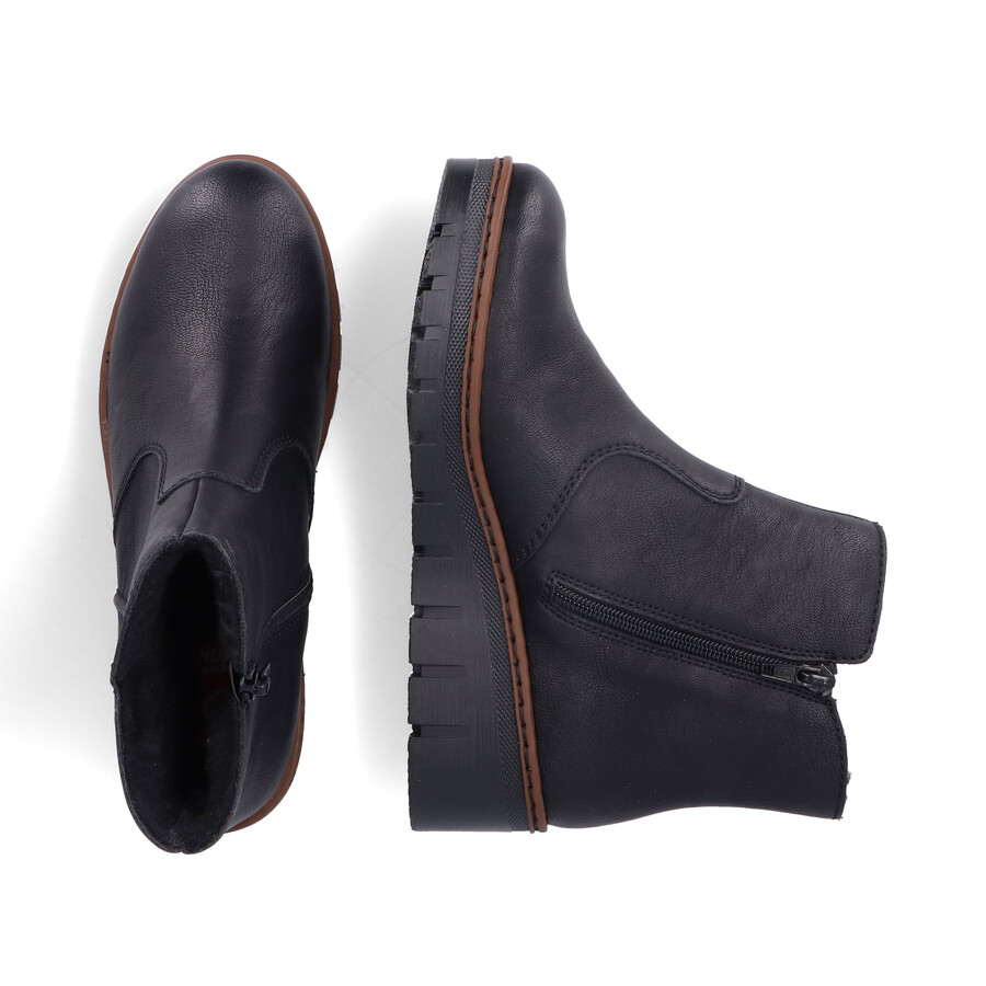stivali neri con cerniera per donna rieker x9165-00