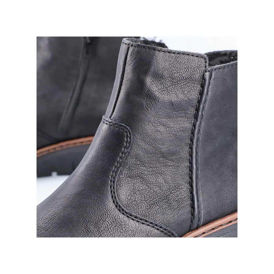 stivali neri con cerniera per donna rieker x9165-00