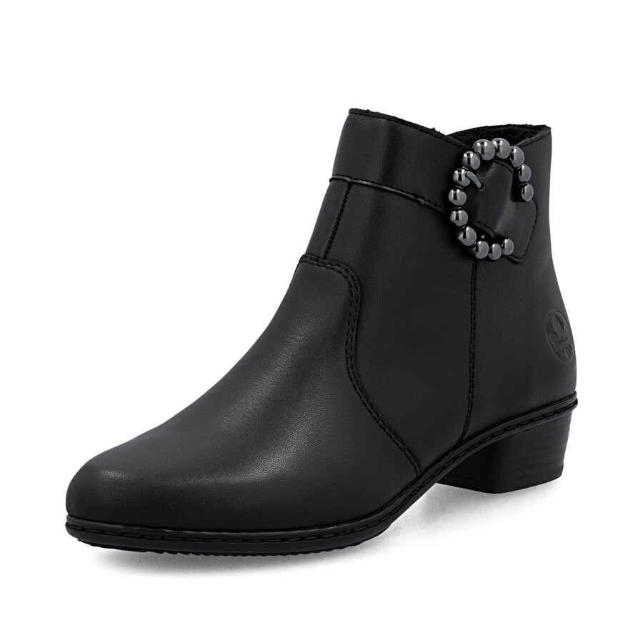 stivali neri con cerniera per donna rieker y0797-00