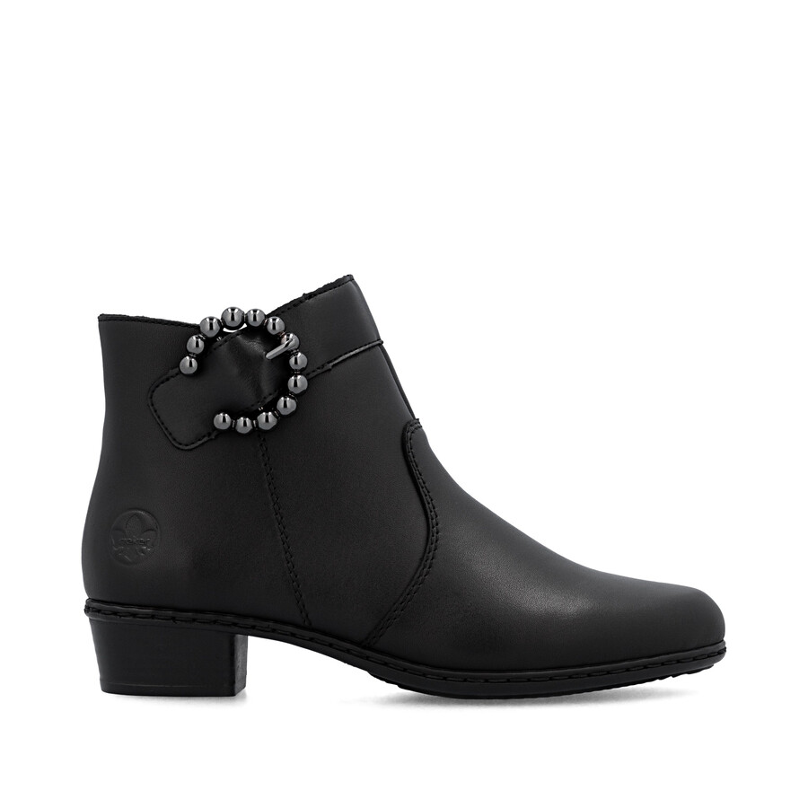 stivali neri con cerniera per donna rieker y0797-00