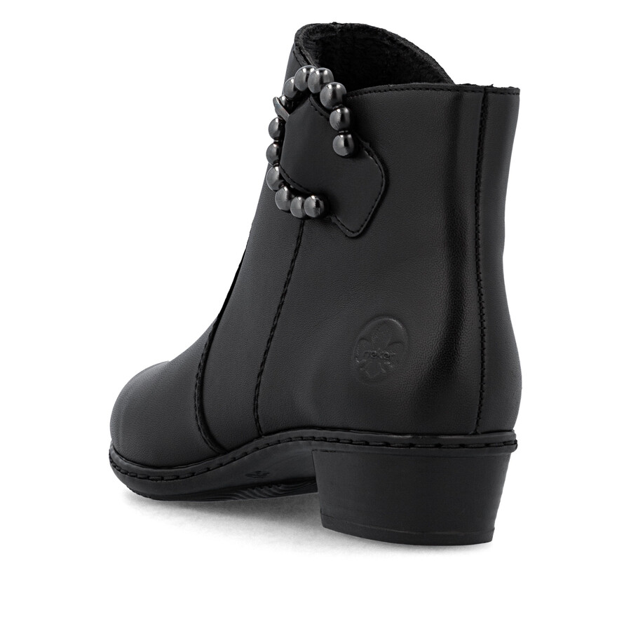stivali neri con cerniera per donna rieker y0797-00